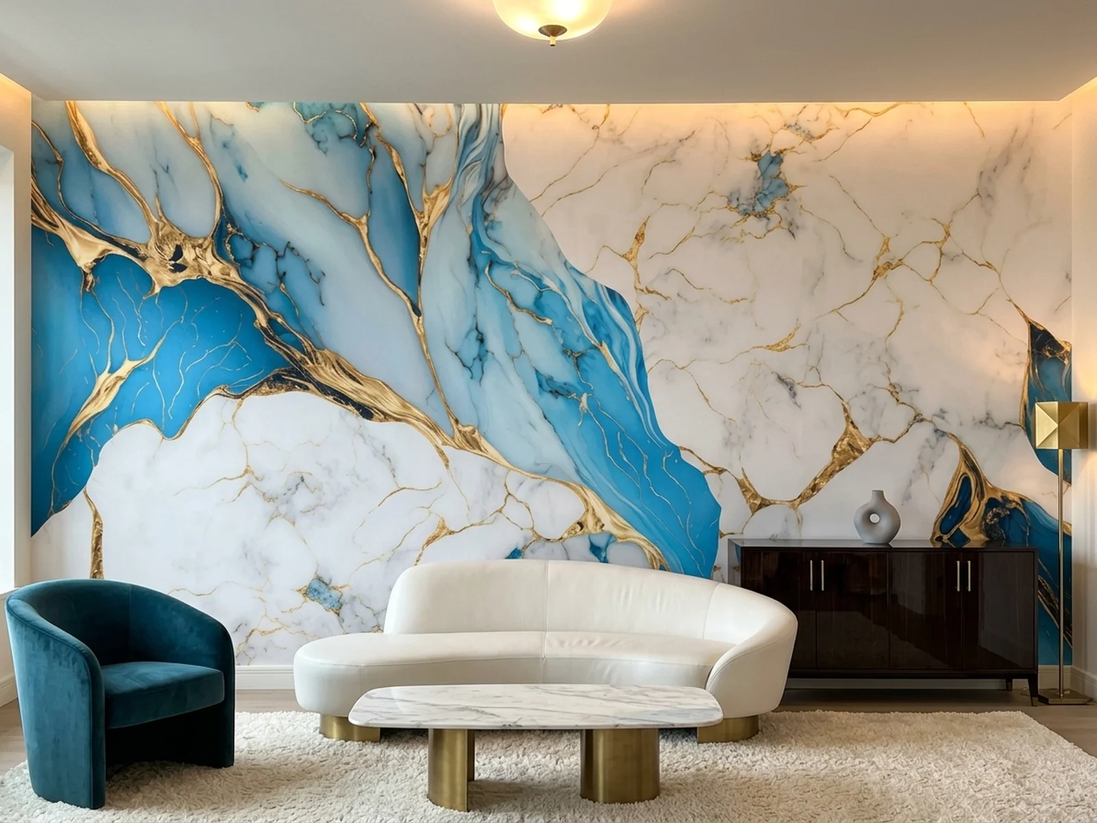 Golden Turquoise Waves u prostoru